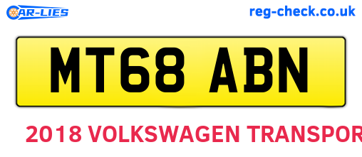 MT68ABN are the vehicle registration plates.