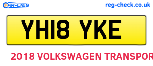 YH18YKE are the vehicle registration plates.