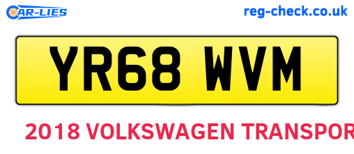 YR68WVM are the vehicle registration plates.