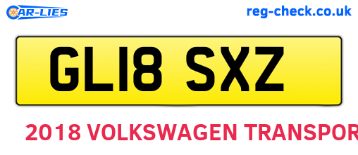 GL18SXZ are the vehicle registration plates.