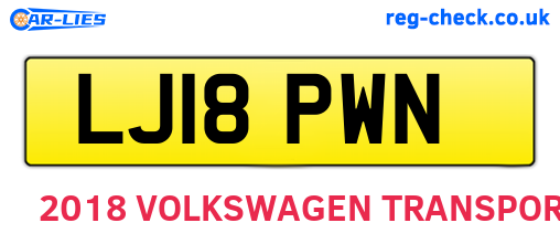 LJ18PWN are the vehicle registration plates.