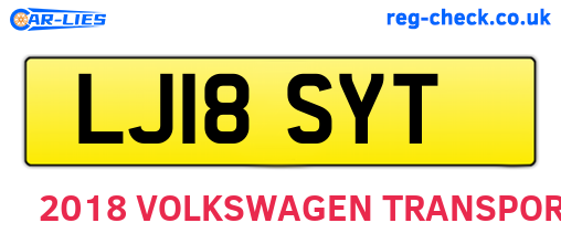 LJ18SYT are the vehicle registration plates.