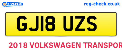 GJ18UZS are the vehicle registration plates.
