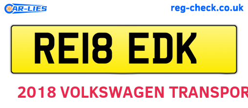 RE18EDK are the vehicle registration plates.