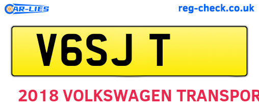 V6SJT are the vehicle registration plates.