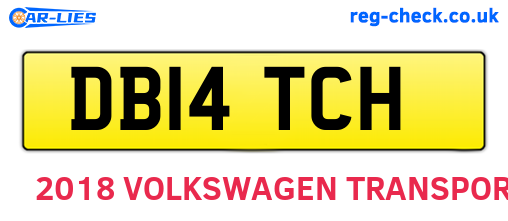 DB14TCH are the vehicle registration plates.
