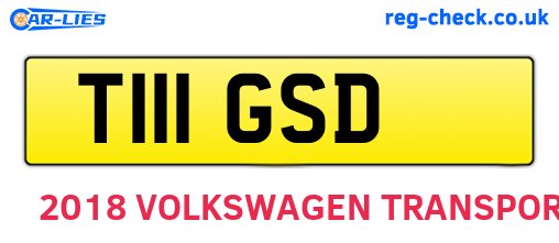 T111GSD are the vehicle registration plates.