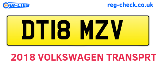 DT18MZV are the vehicle registration plates.
