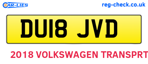 DU18JVD are the vehicle registration plates.
