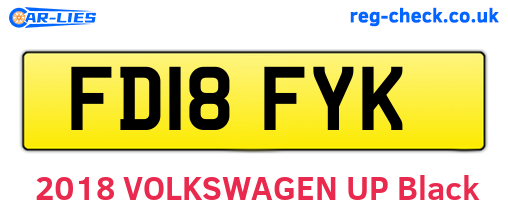 FD18FYK are the vehicle registration plates.