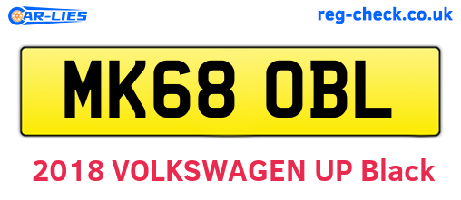 MK68OBL are the vehicle registration plates.