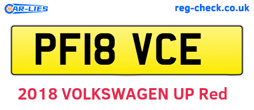 PF18VCE are the vehicle registration plates.