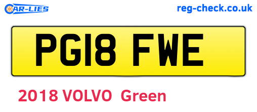PG18FWE are the vehicle registration plates.
