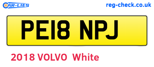 PE18NPJ are the vehicle registration plates.