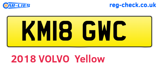 KM18GWC are the vehicle registration plates.