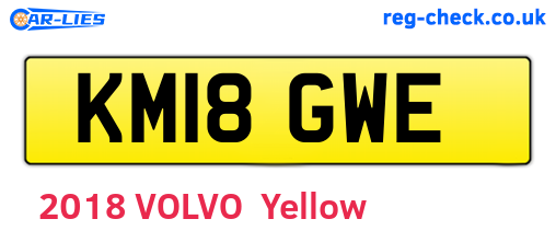 KM18GWE are the vehicle registration plates.