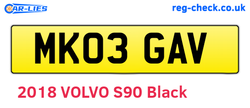 MK03GAV are the vehicle registration plates.