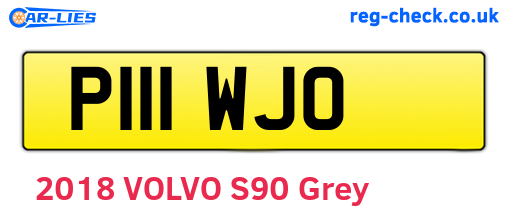 P111WJO are the vehicle registration plates.