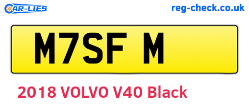 M7SFM are the vehicle registration plates.