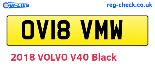 OV18VMW are the vehicle registration plates.