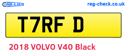 T7RFD are the vehicle registration plates.