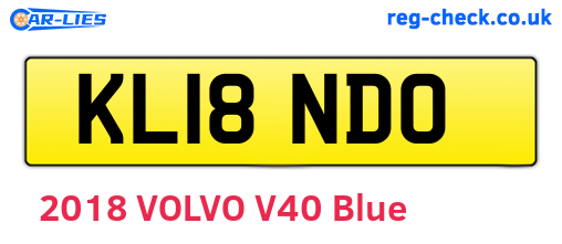 KL18NDO are the vehicle registration plates.