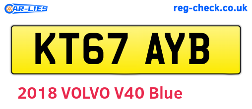 KT67AYB are the vehicle registration plates.