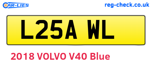 L25AWL are the vehicle registration plates.
