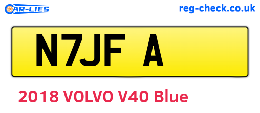 N7JFA are the vehicle registration plates.