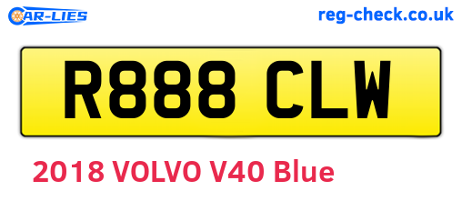 R888CLW are the vehicle registration plates.