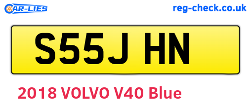 S55JHN are the vehicle registration plates.