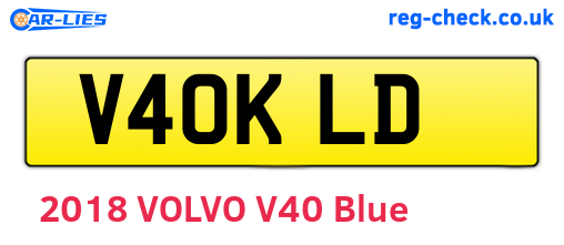 V40KLD are the vehicle registration plates.