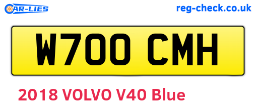 W700CMH are the vehicle registration plates.
