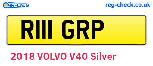 R111GRP are the vehicle registration plates.