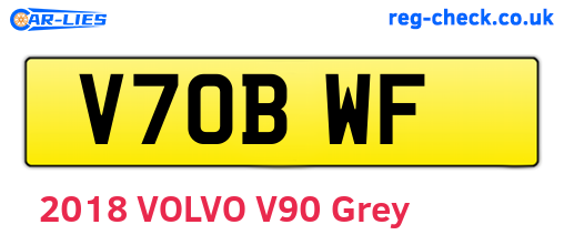 V70BWF are the vehicle registration plates.