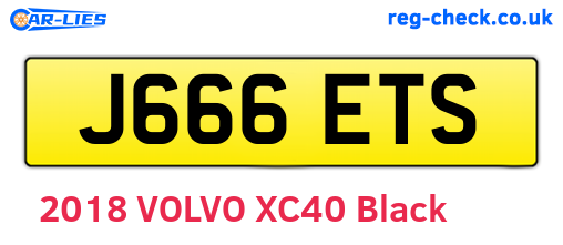 J666ETS are the vehicle registration plates.
