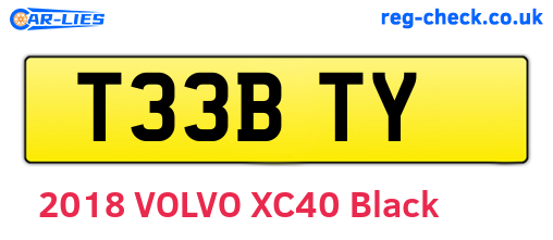 T33BTY are the vehicle registration plates.