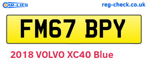 FM67BPY are the vehicle registration plates.
