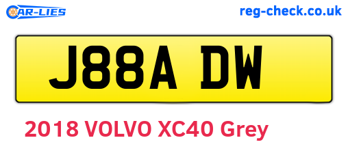 J88ADW are the vehicle registration plates.