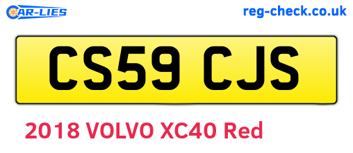 CS59CJS are the vehicle registration plates.