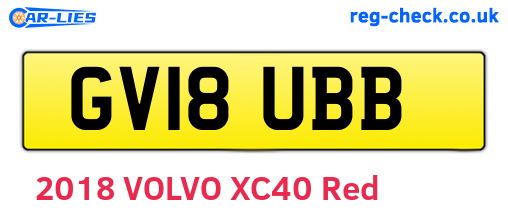 GV18UBB are the vehicle registration plates.