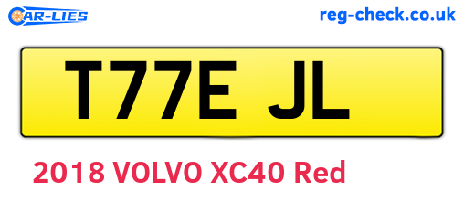 T77EJL are the vehicle registration plates.