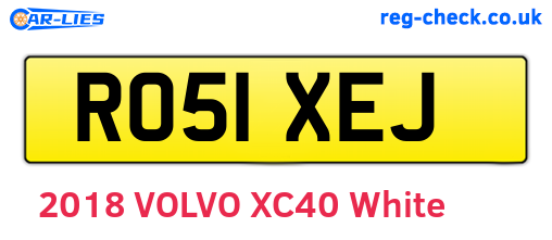 RO51XEJ are the vehicle registration plates.