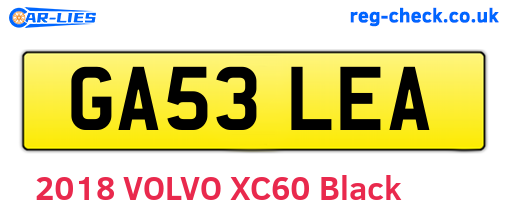 GA53LEA are the vehicle registration plates.
