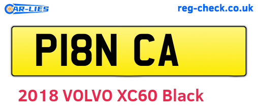 P18NCA are the vehicle registration plates.
