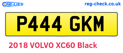 P444GKM are the vehicle registration plates.