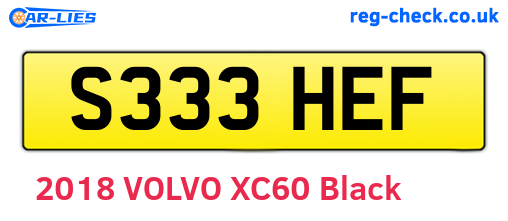 S333HEF are the vehicle registration plates.