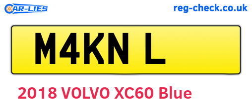 M4KNL are the vehicle registration plates.