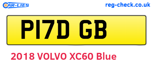 P17DGB are the vehicle registration plates.