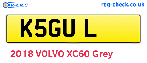 K5GUL are the vehicle registration plates.